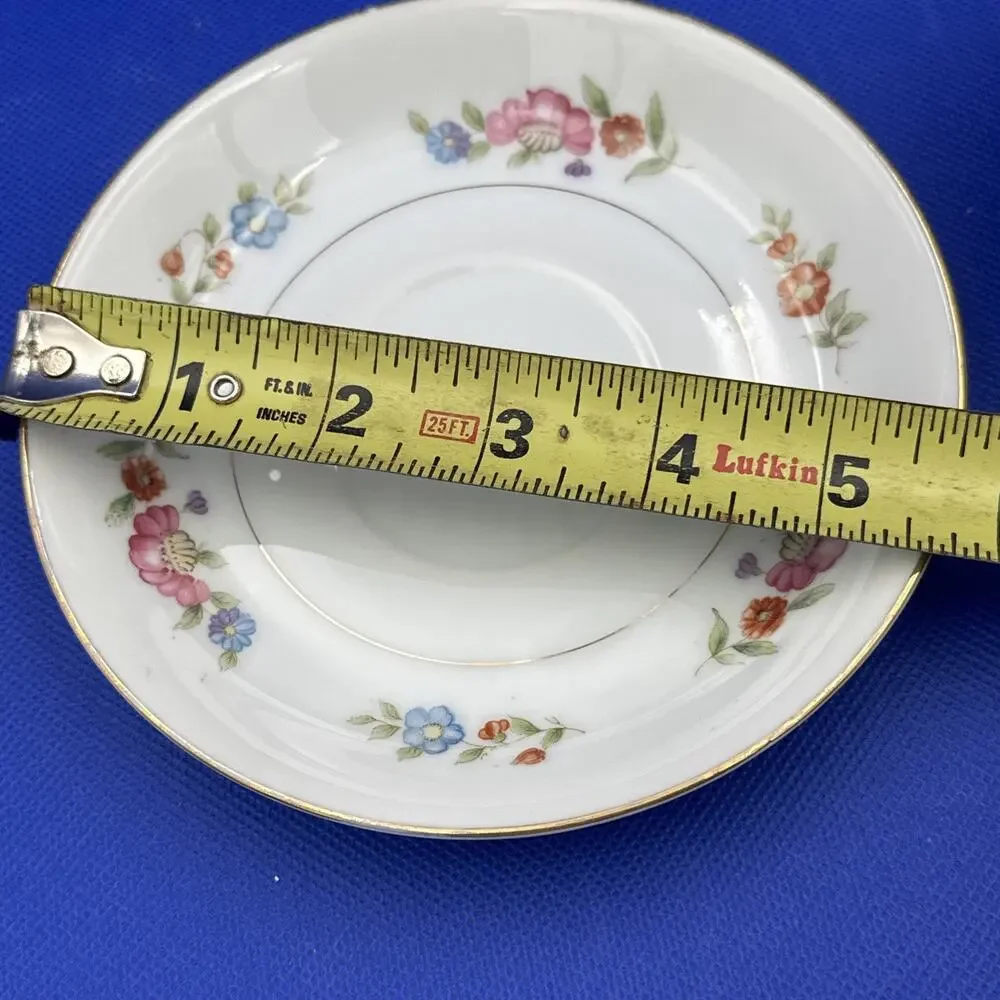 VTG Moriyama Teacup &‎ Saucer Floral Design Gold Trim Made in Occupied Japan